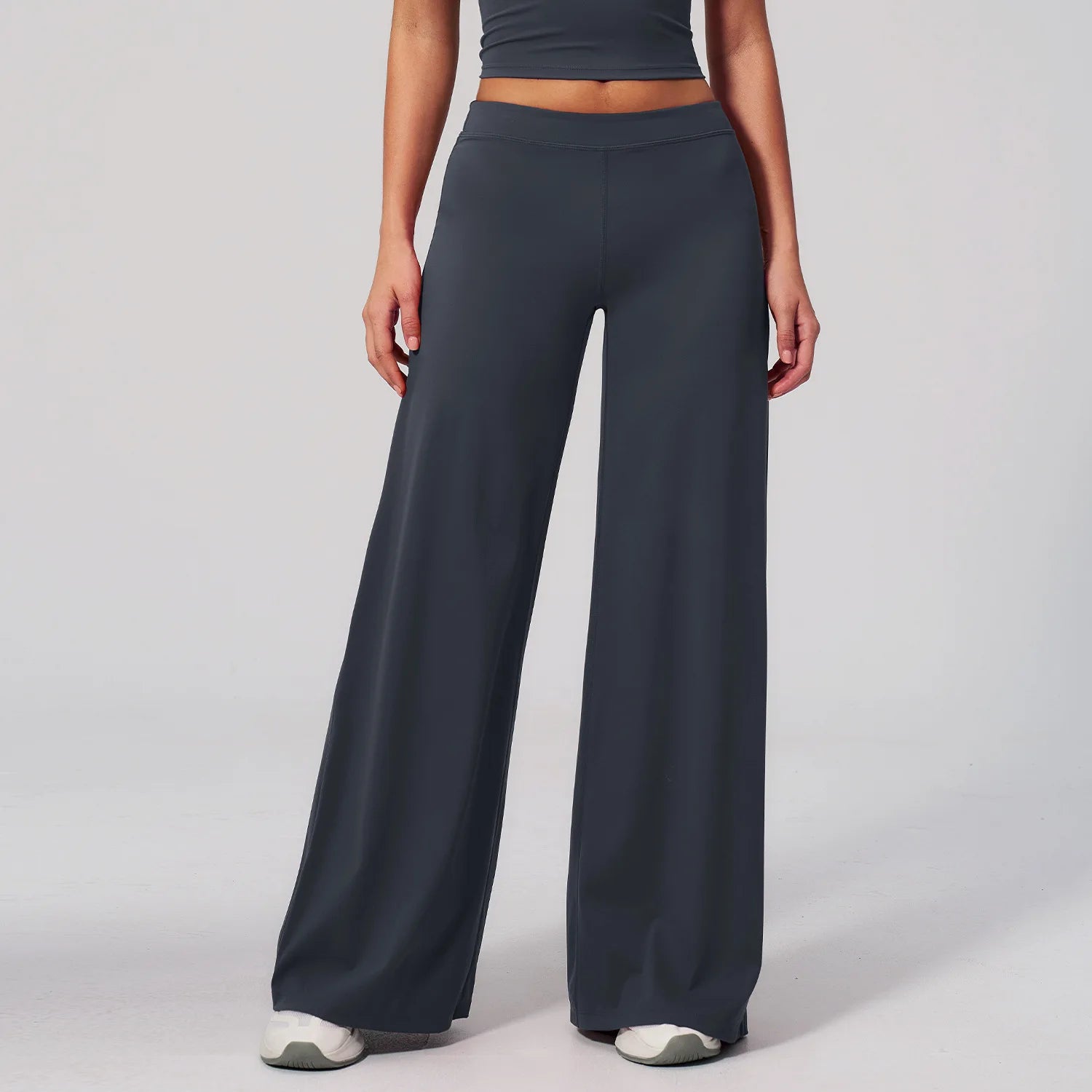 Womens Straight Leg Pants High Waisted Wide Leg Yoga Pants Breathable Loose Baggy Sweatpants for Gym Running Casual Bell-bottoms