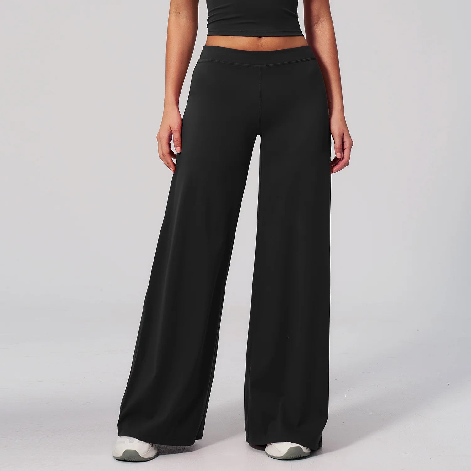 Womens Straight Leg Pants High Waisted Wide Leg Yoga Pants Breathable Loose Baggy Sweatpants for Gym Running Casual Bell-bottoms
