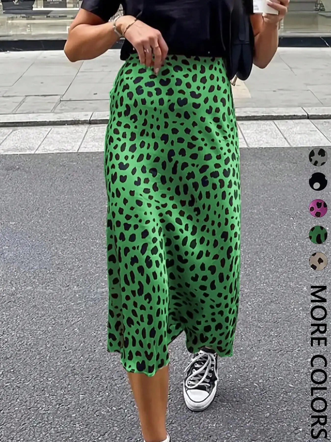 Vintage Polka Dot  Mermaid Skirts for Women 2026 New Spring Summer High Waist Casual Mid Length Women's