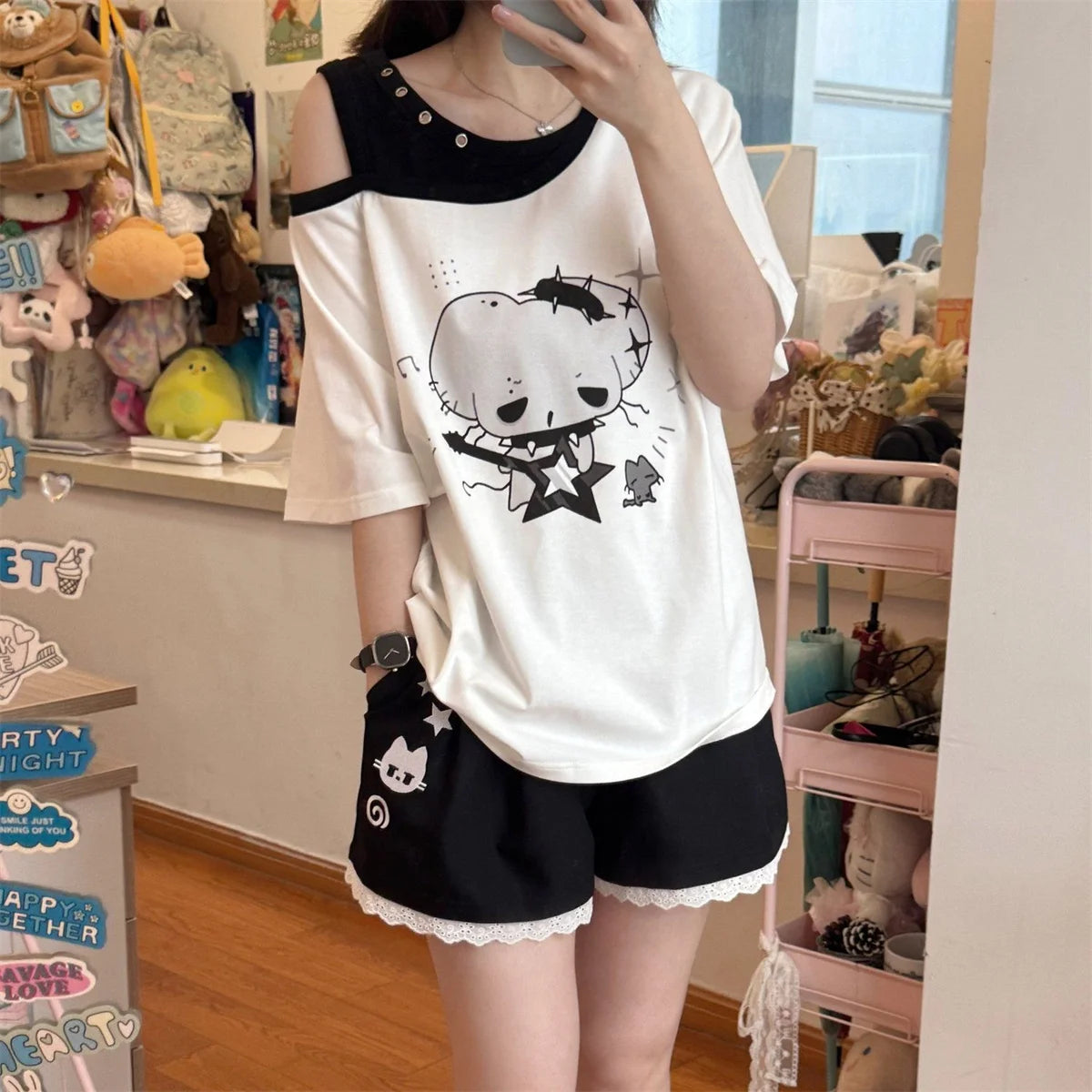 Fashion Lace Patchwork Summer Shorts Women 2025 Chic High Waist Wide Leg Sport Shorts Woman Pocket A Line Short Pants Female